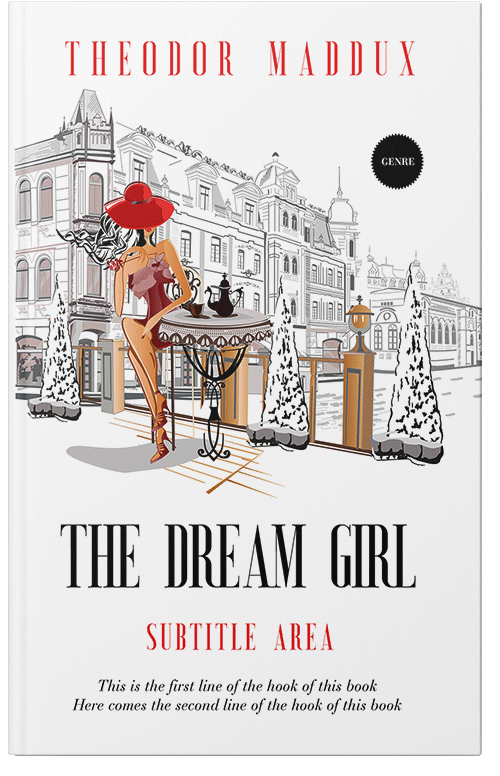 Front view of Premade Chick Lit Book Cover - Silver Rust