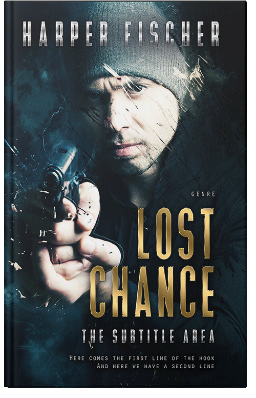 Front view of Soft Amber #7140 - Premade Action & Adventure Book Cover