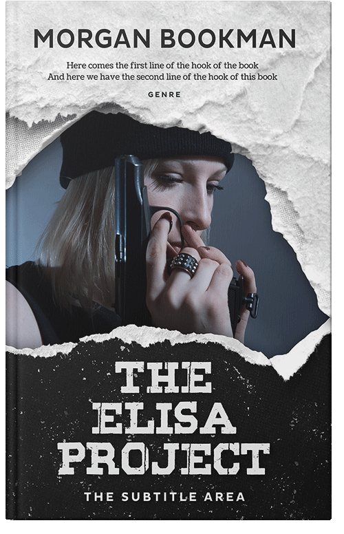 Front view of Premade Action & Adventure Book Cover - Shark