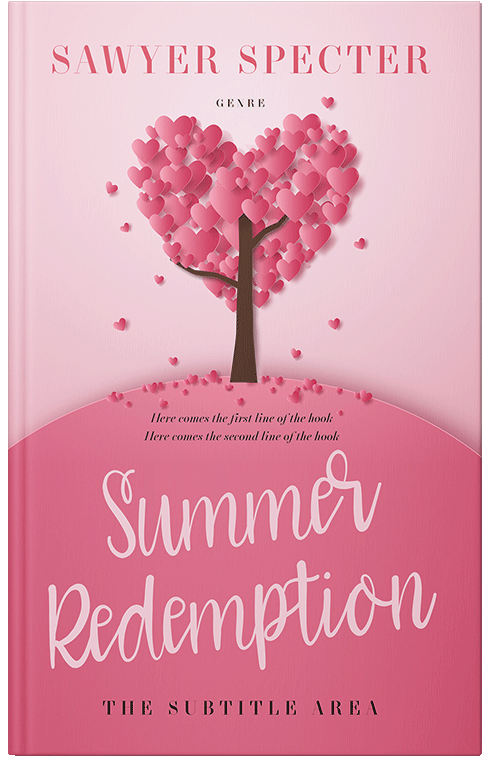 Front view of Premade Romance Book Cover - Deep Blush