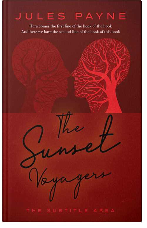 Front view of Premade Romance Book Cover - Dark Burgundy