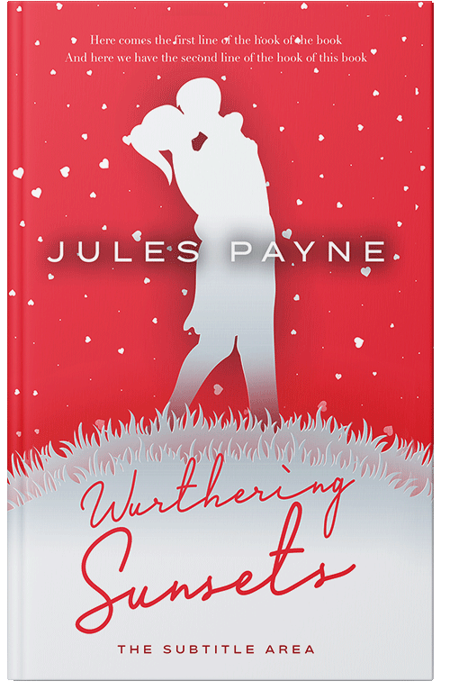 Front view of Premade Romance Book Cover - Alizarin Crimson