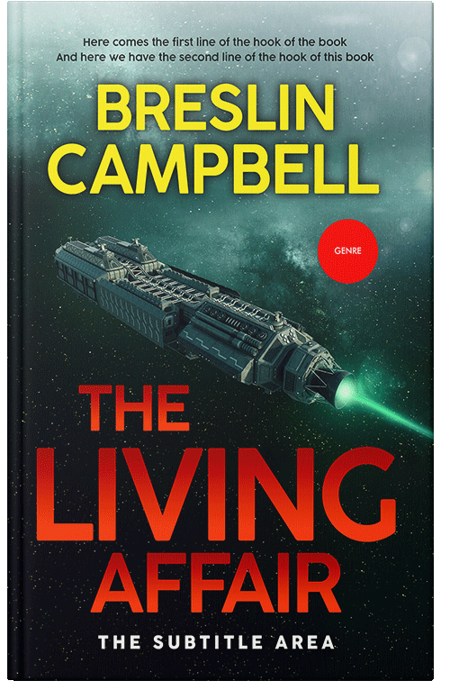 Front view of Premade Science Fiction Book Cover - Red Damask