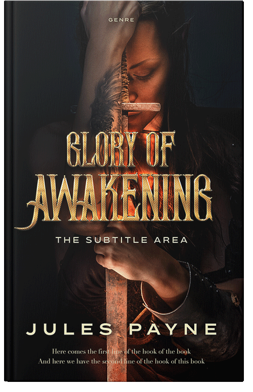 Front view of Premade Fantasy Book Cover - Antique Brass