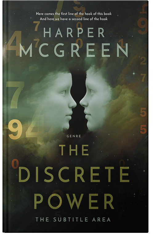 Front view of Premade Abstract Book Cover - Rangoon Green