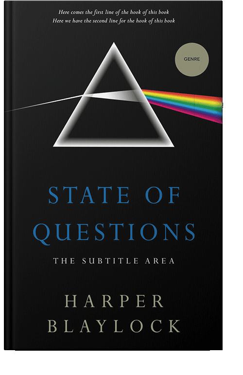 Front view of Black #8476 - Premade Abstract Book Cover