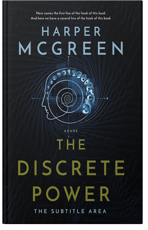 Front view of Ebony #8477 - Premade Abstract Book Cover