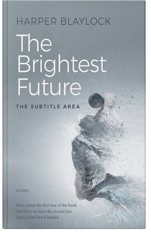 Front view of Premade Abstract Book Cover - Hit Gray