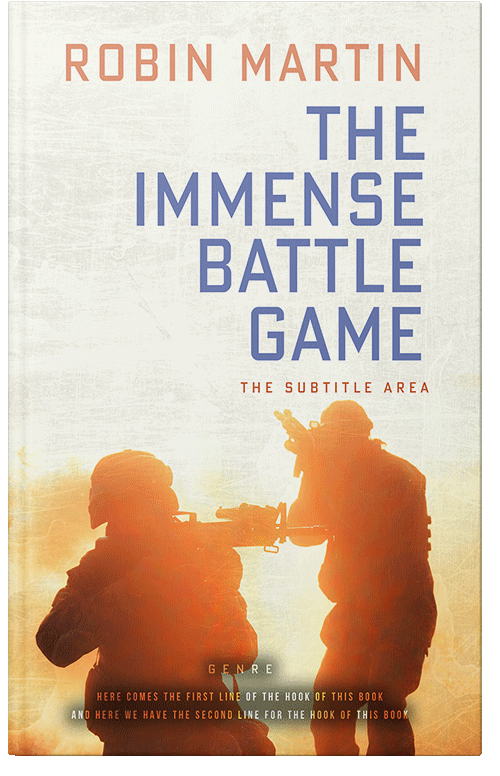 Front view of Premade Action & Adventure Book Cover - Quarter Spanish White