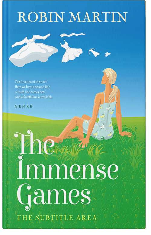 Front view of Curious Blue #8917 - Premade Teen & Young Adult Book Cover