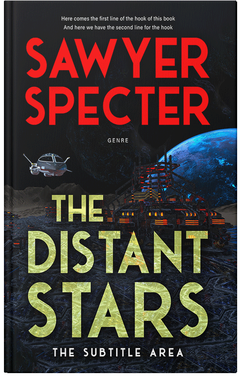 Front view of Red Damask #9149 - Premade Science Fiction Book Cover