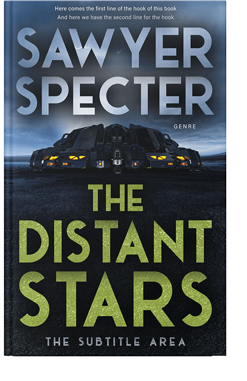 Front view of Swamp Green #9152 - Premade Science Fiction Book Cover