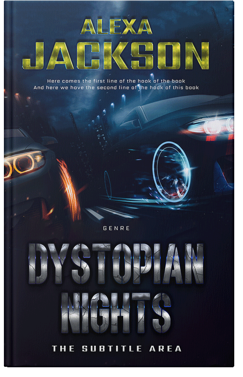 Front view of Ebony #9357 - Premade Action & Adventure Book Cover