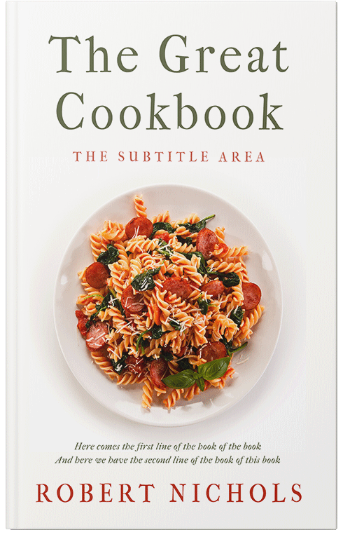 Front view of Premade Cookbooks & Food & Wine Book Cover - Merino
