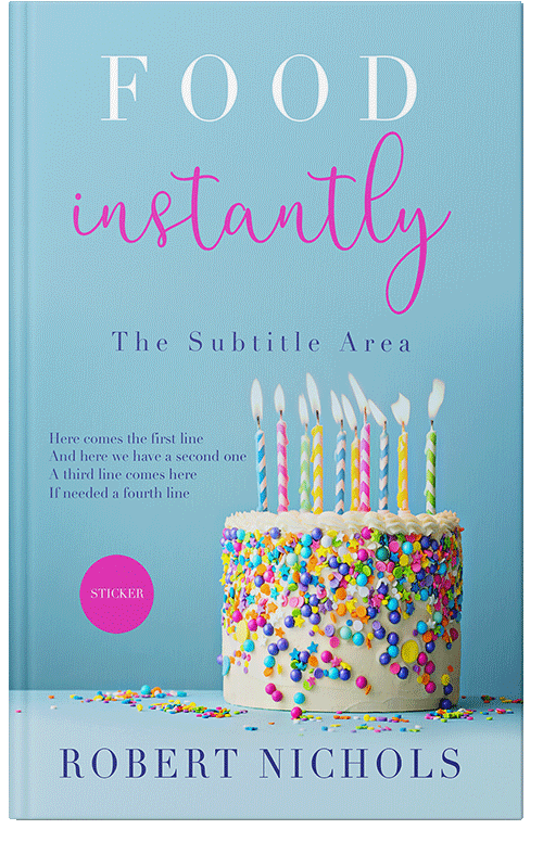 Front view of Premade Cookbooks & Food & Wine Book Cover - Half Baked