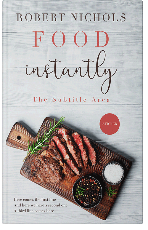 Front view of Premade Cookbooks & Food & Wine Book Cover - Iron