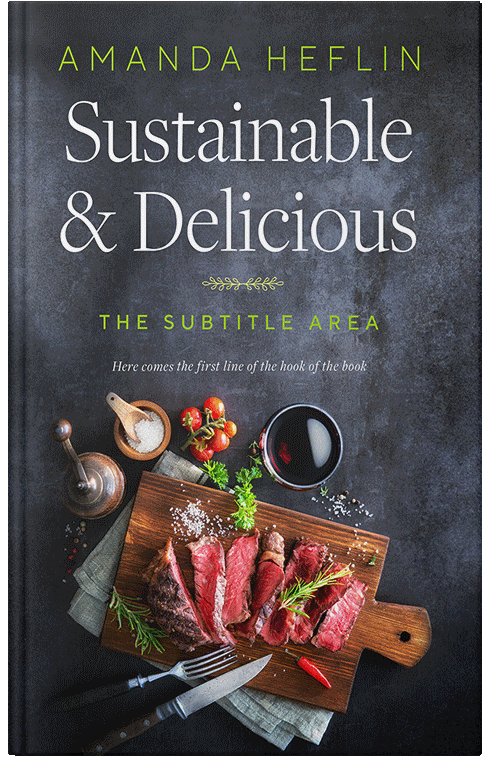 Front view of Premade Cookbooks & Food & Wine Book Cover - Tuna