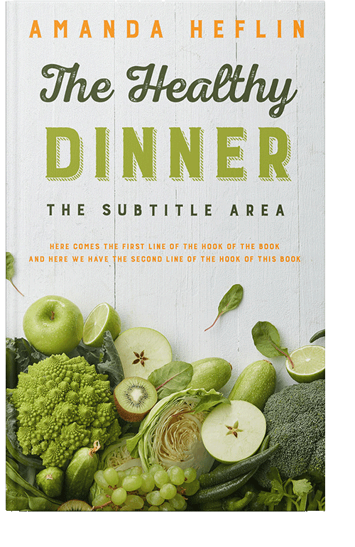 Front view of Green White #10466 - Premade Health & Dieting & Fitness Book Cover