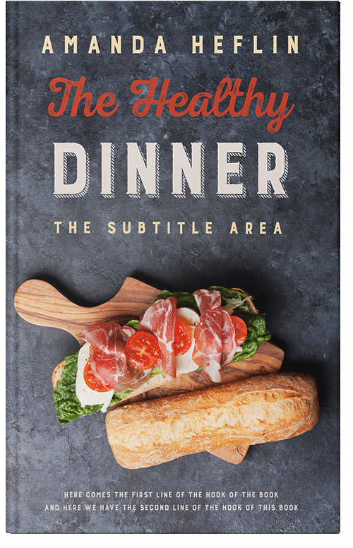 Front view of Premade Cookbooks & Food & Wine Book Cover - Mako