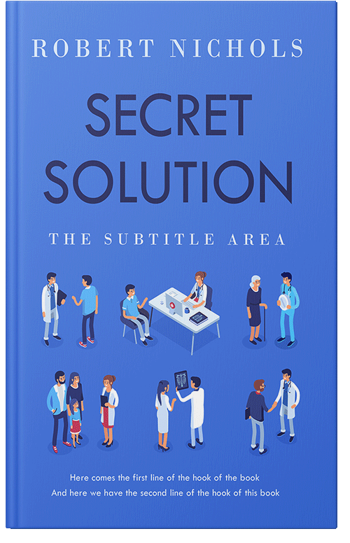 Front view of Royal Blue #10747 - Premade Health & Mind & Body Book Cover