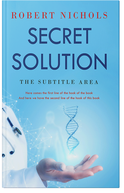 Front view of Premade Health & Mind & Body Book Cover - Sky Blue