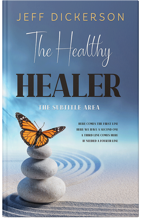 Front view of Premade Health & Mind & Body Book Cover - Kashmir Blue