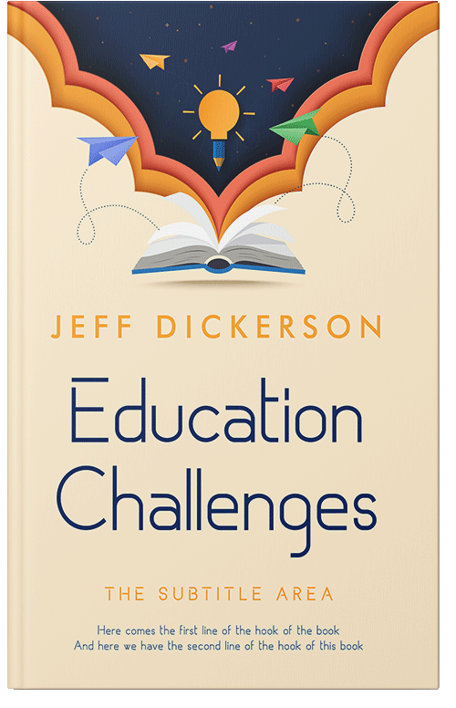 Front view of Premade Education Book Cover - Citrine White