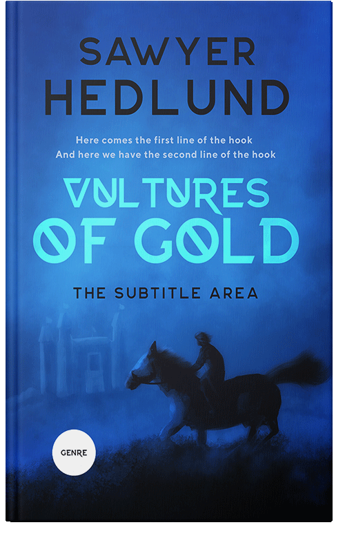 Front view of Premade Fantasy Book Cover - Denim