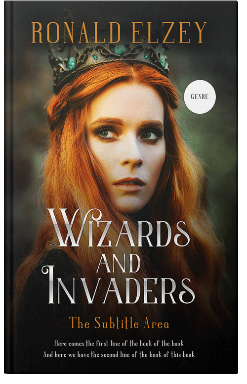 Front view of Premade Fantasy Book Cover - Antique Brass