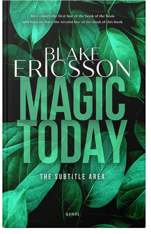 Front view of Premade Abstract Book Cover - Bottle Green