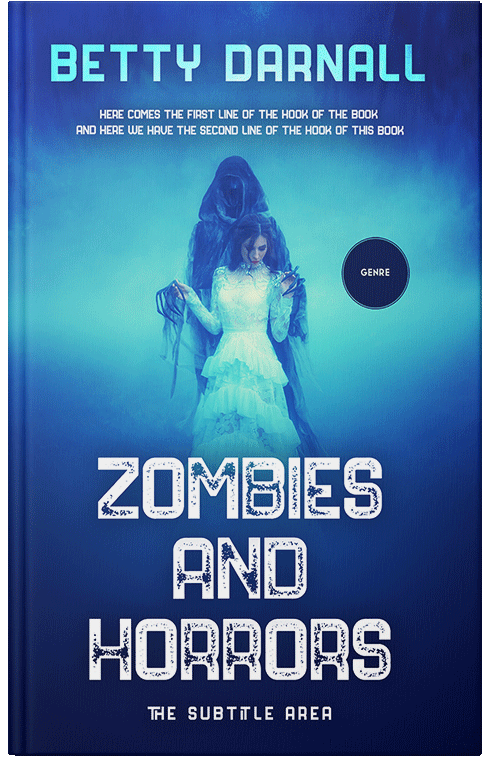 Front view of Premade Horror Book Cover - Catalina Blue