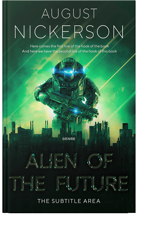 Front view of Bottle Green #12373 - Premade Apocalyptica Book Cover