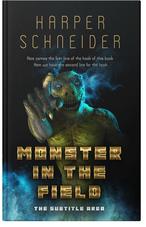 Front view of Premade Horror Book Cover - Black