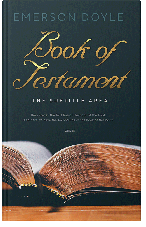 Front view of Premade Religion & Spirituality Book Cover - Antique Brass