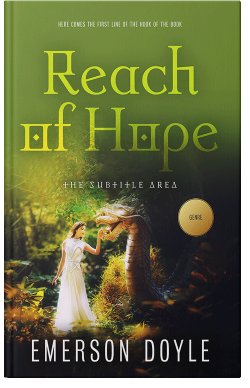 Front view of Thatch Green #12696 - Premade Fantasy Book Cover