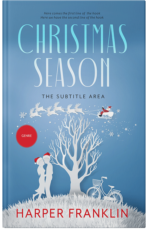 Front view of Premade Romance Book Cover - Fountain Blue