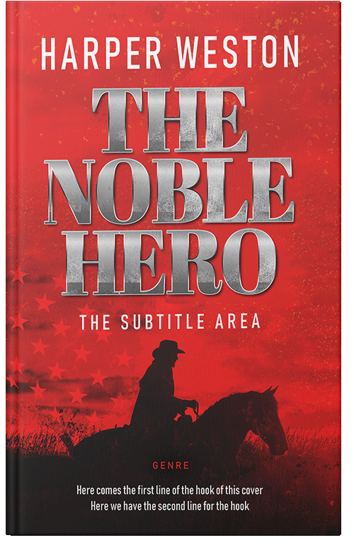 Front view of Premade Action & Adventure Book Cover - Persian Red