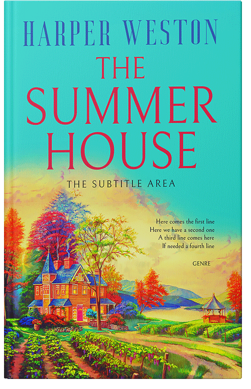 Front view of Turquoise #12959 - Premade Literary Fiction Book Cover