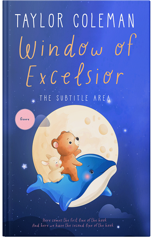Front view of Premade Children's Book Cover - Cerulean Blue