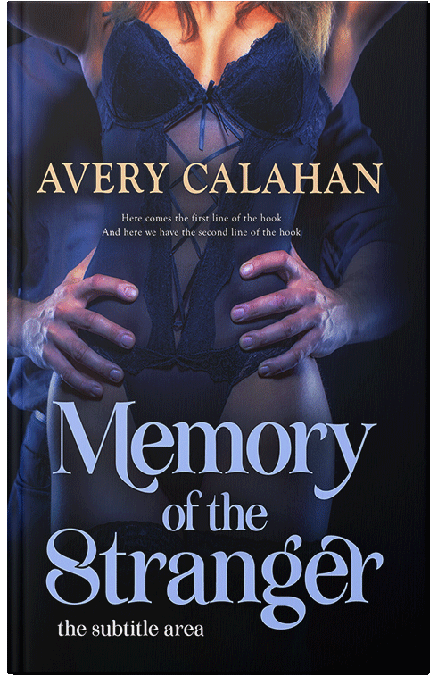 Front view of Premade Erotica Book Cover - Black