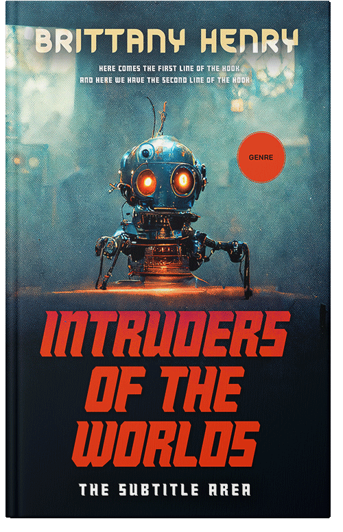 Front view of Premade Science Fiction Book Cover - Terracotta