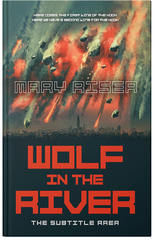 Front view of Premade Apocalyptica Book Cover - Red Damask