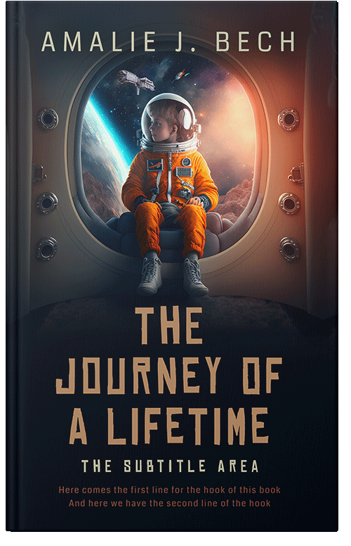 Front view of Premade Science Fiction Book Cover - Antique Brass