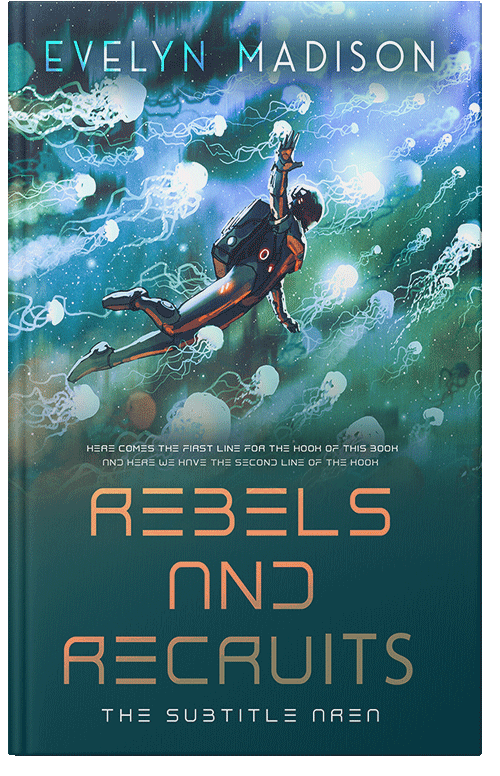 Front view of Blue Dianne #14314 - Premade Science Fiction Book Cover