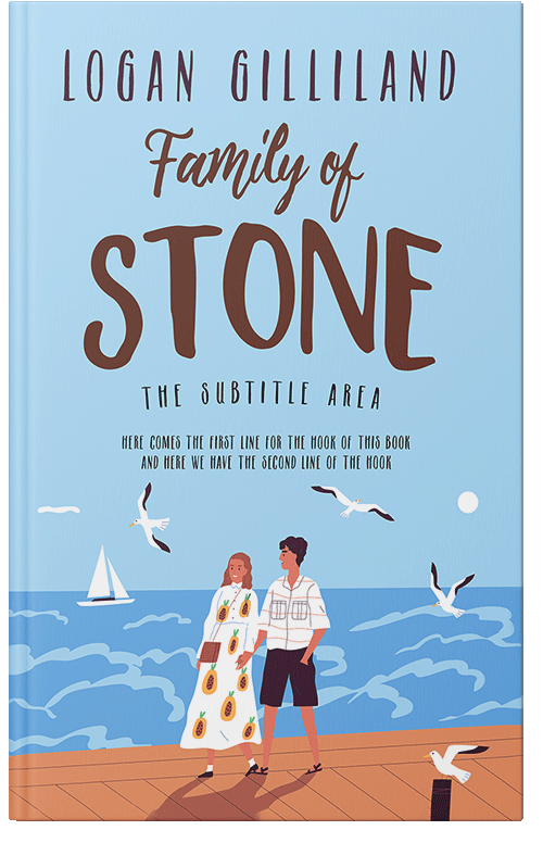 Front view of Premade Romance Book Cover - Blizzard Blue