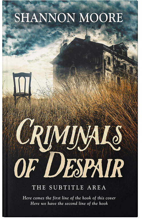 Front view of Premade Horror Book Cover - Grain Brown