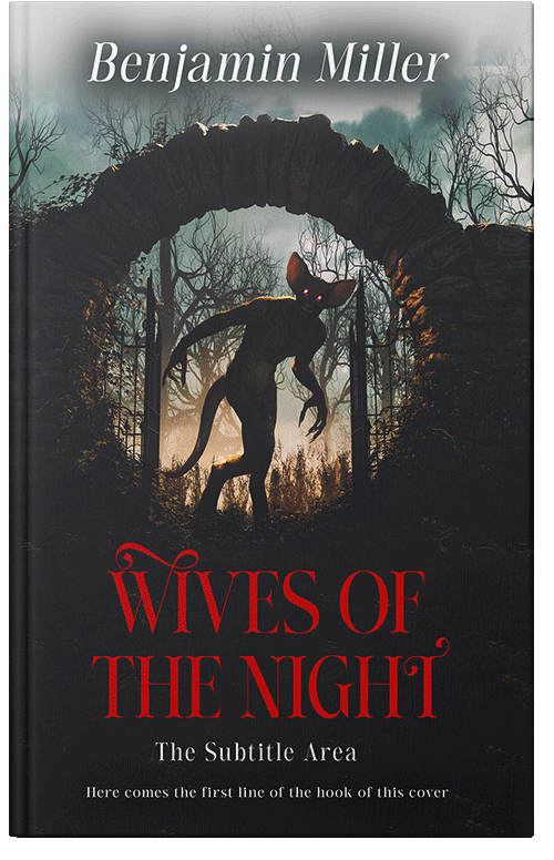 Front view of Premade Horror Book Cover - Shark