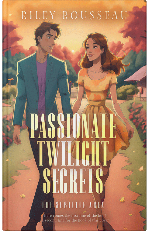 Front view of Premade Romance Book Cover - Antique Brass