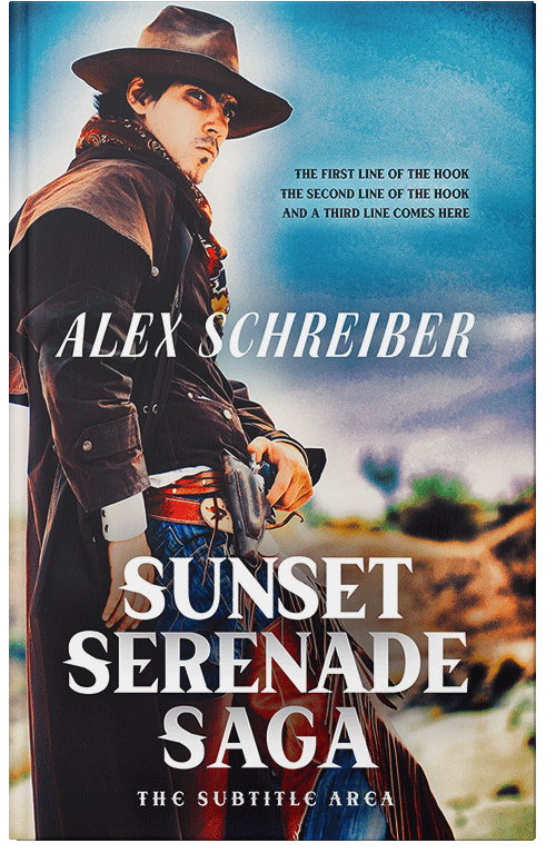 Front view of Vanilla #15377 - Premade Action & Adventure Book Cover