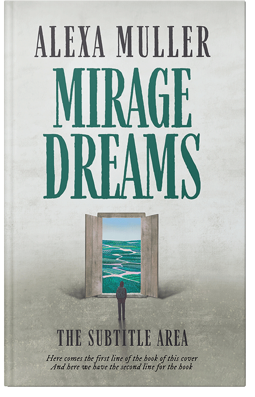 Front view of Premade Surreal Book Cover - Quill Gray